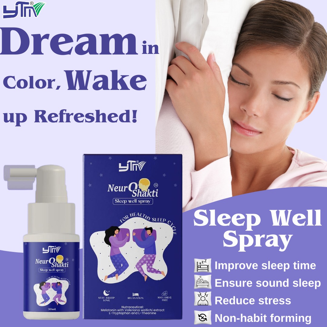 Neuro Shakti ayurvedic melatonin sleep well spray promotes good sleep relaxation 30 ml